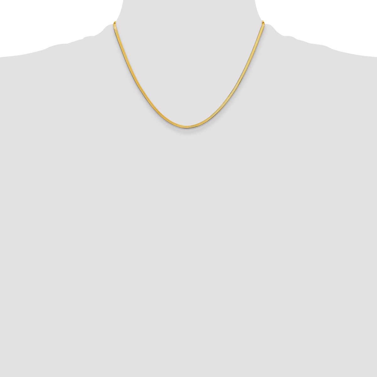 Gold (10K & 14K) Silky Herringbone Chain - 14k Yellow Gold / 18 in / 2.5 mm