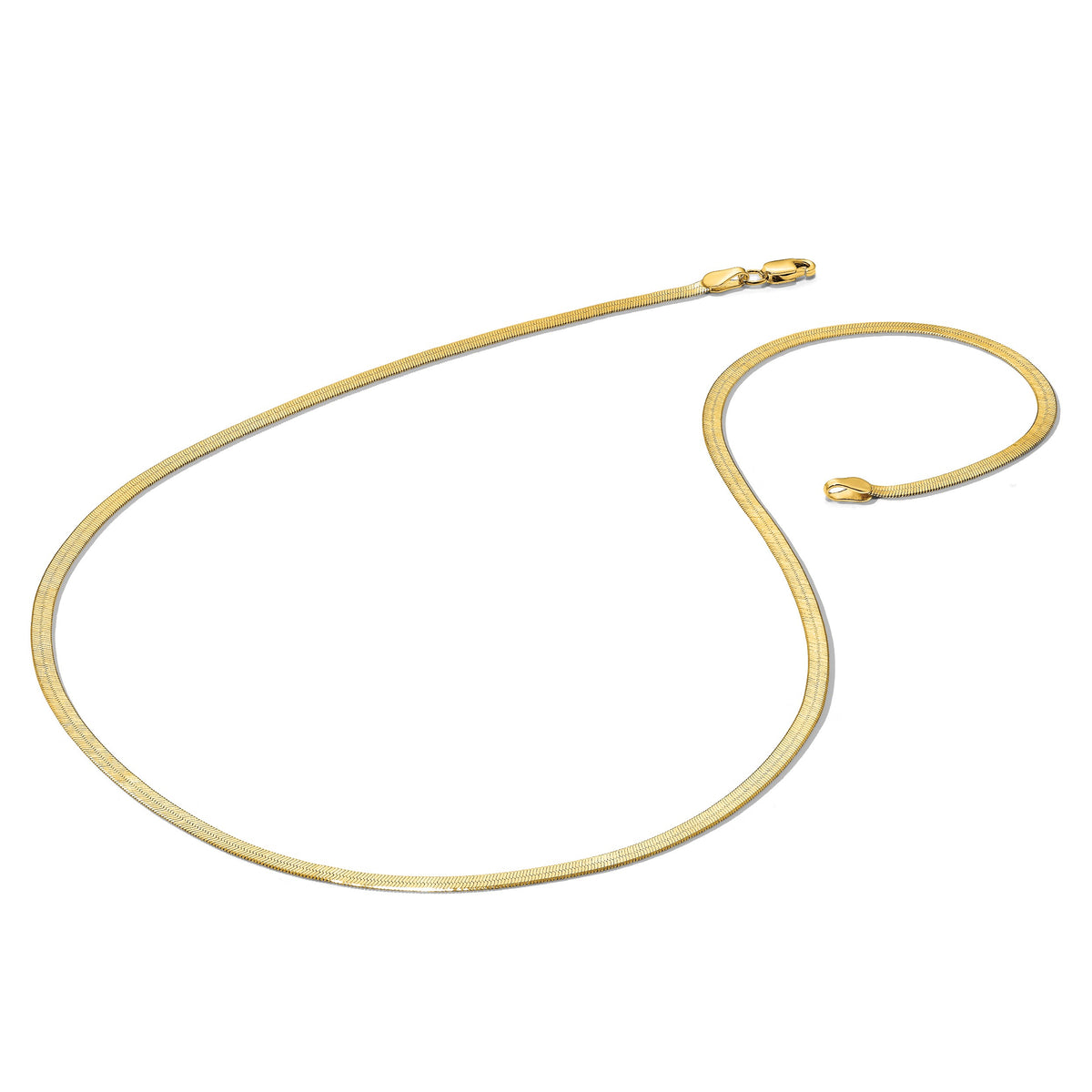 Gold (10K & 14K) Silky Herringbone Chain - 14k Yellow Gold / 18 in / 2.5 mm
