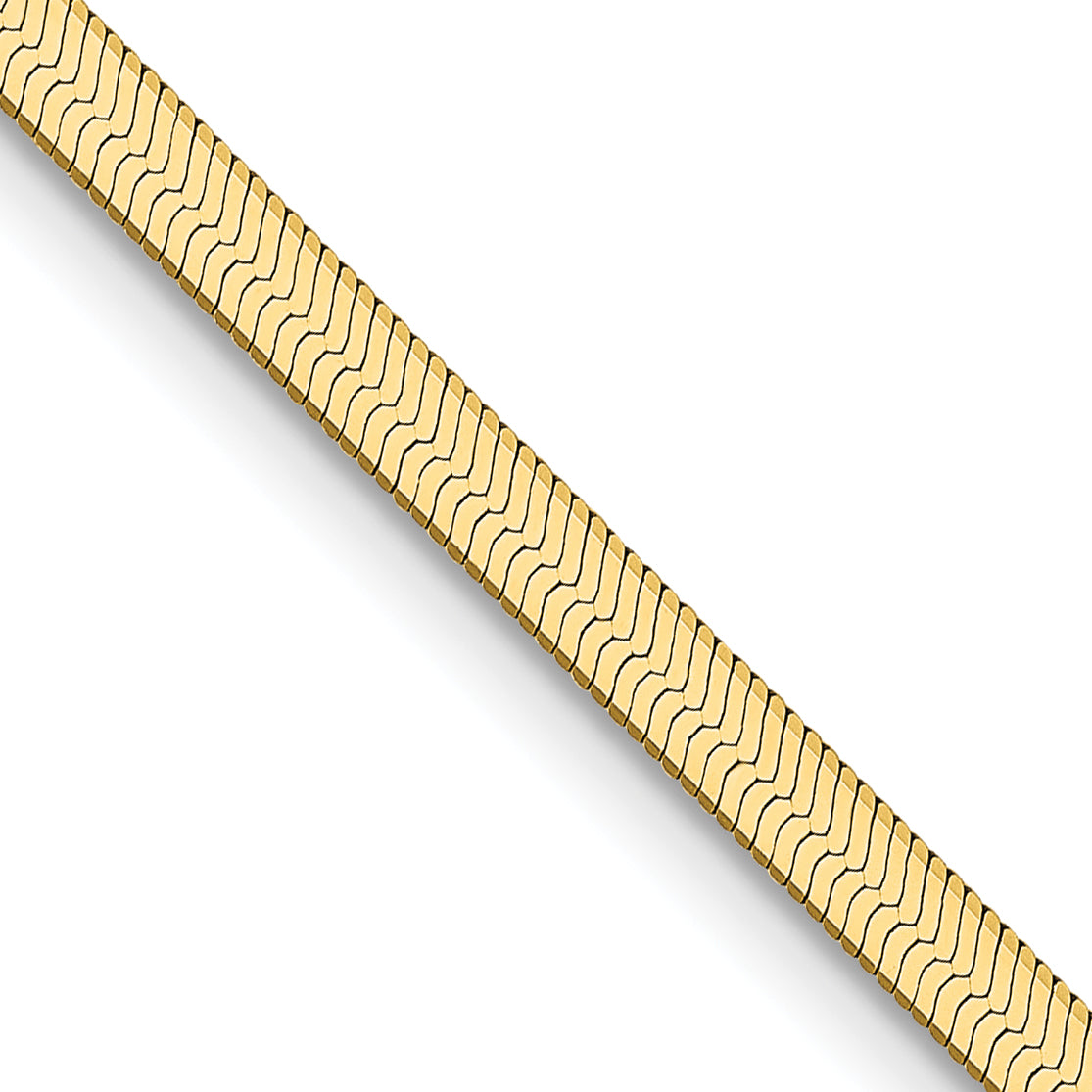 Gold (10K & 14K) Silky Herringbone Chain - 14k Yellow Gold / 16 in / 2.5 mm