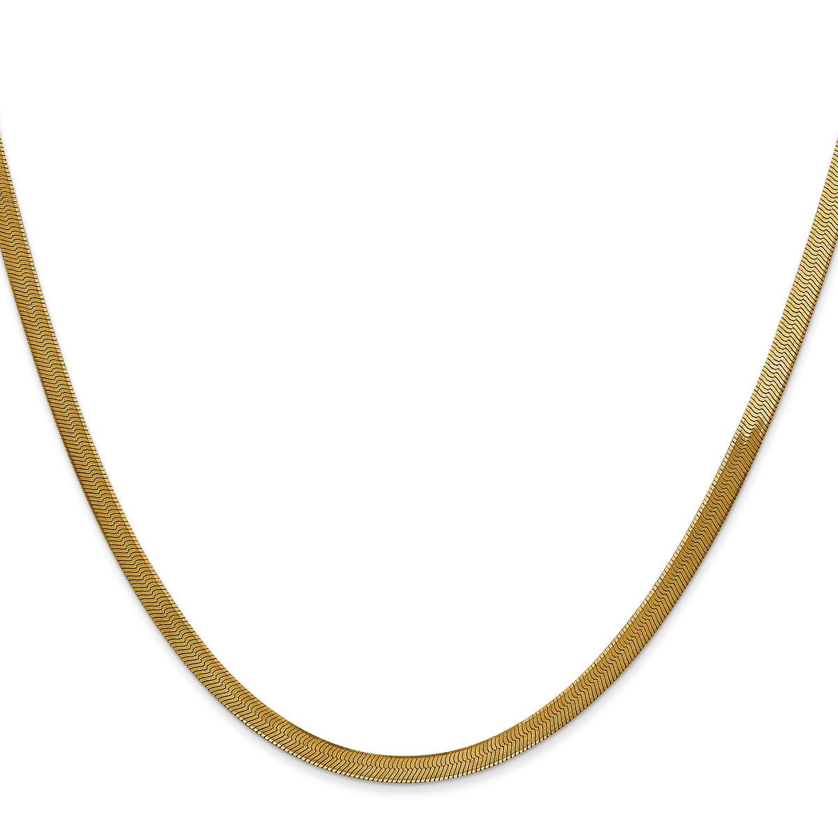 Gold (10K & 14K) Silky Herringbone Chain - 14k Yellow Gold / 16 in / 3 mm
