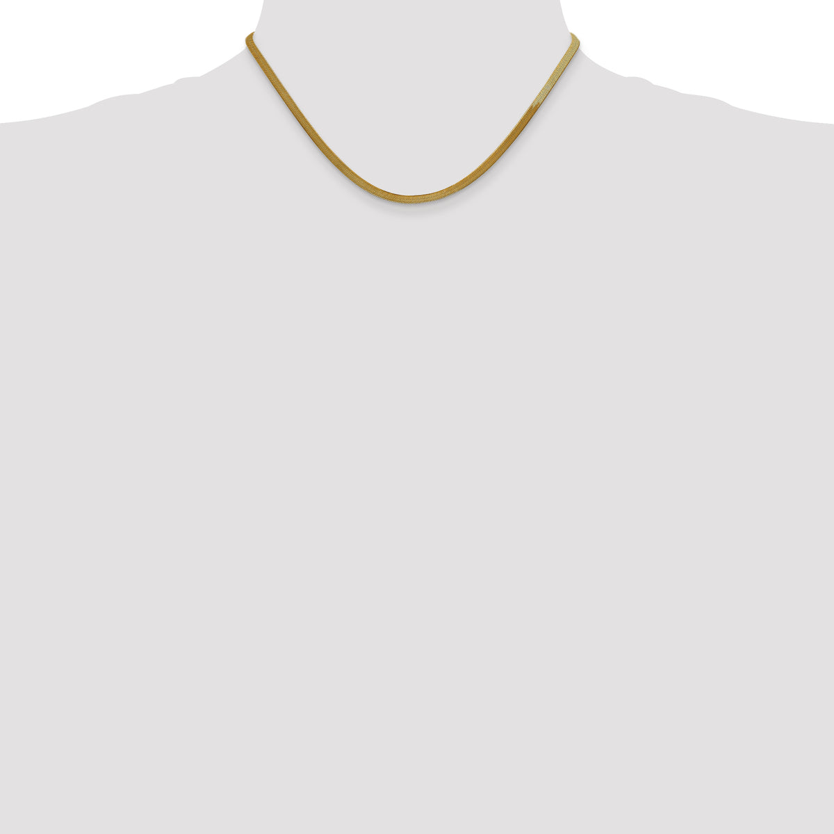 Gold (10K & 14K) Silky Herringbone Chain - 14k Yellow Gold / 22 in / 3 mm