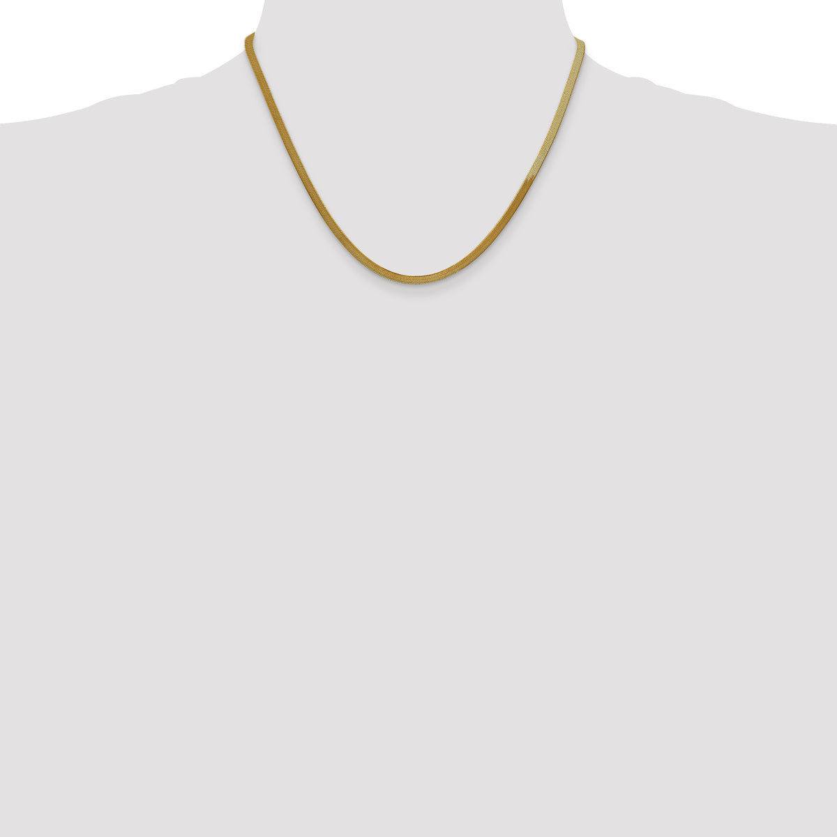 Gold (10K & 14K) Silky Herringbone Chain - 14k Yellow Gold / 18 in / 3 mm