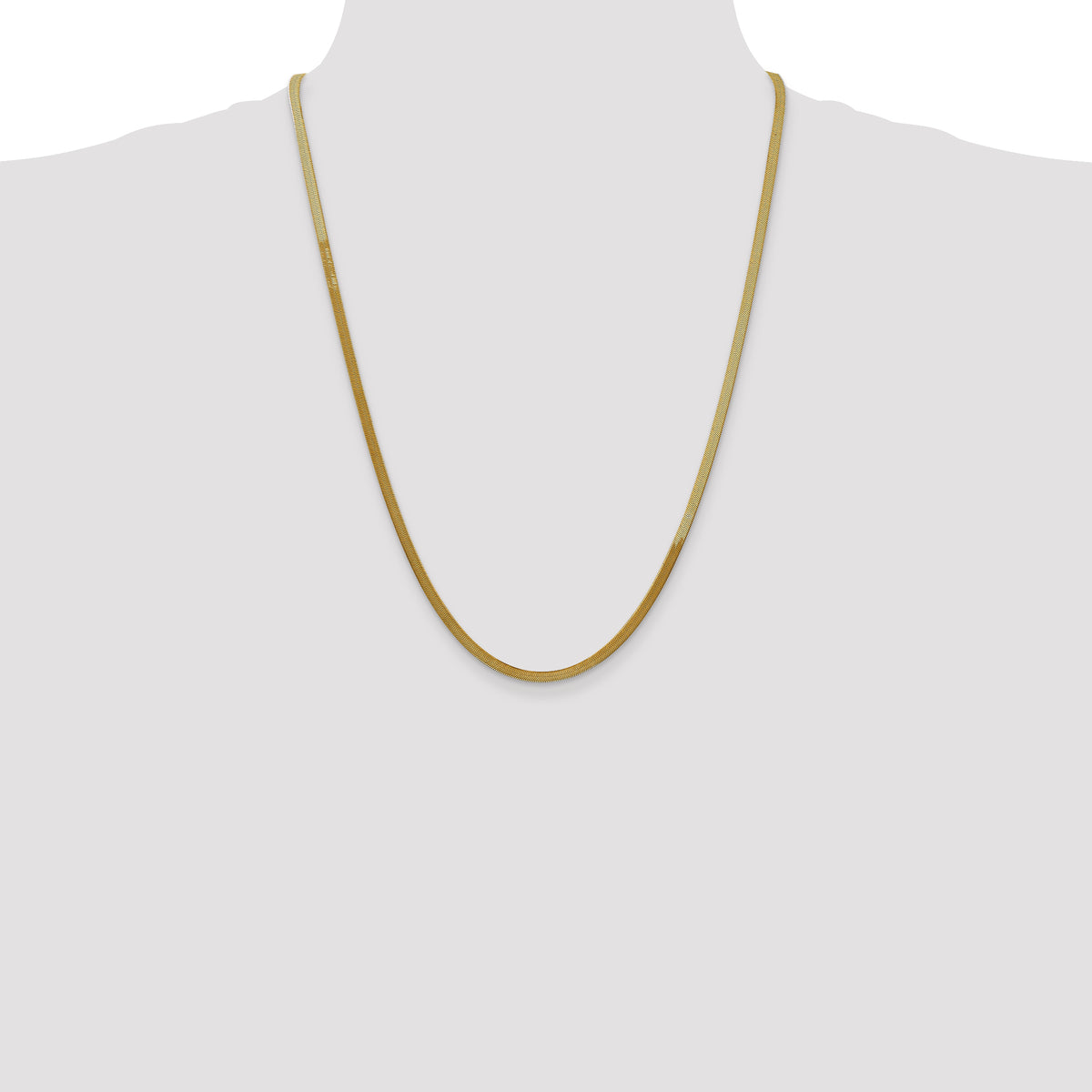Gold (10K & 14K) Silky Herringbone Chain - 14k Yellow Gold / 24 in / 3 mm