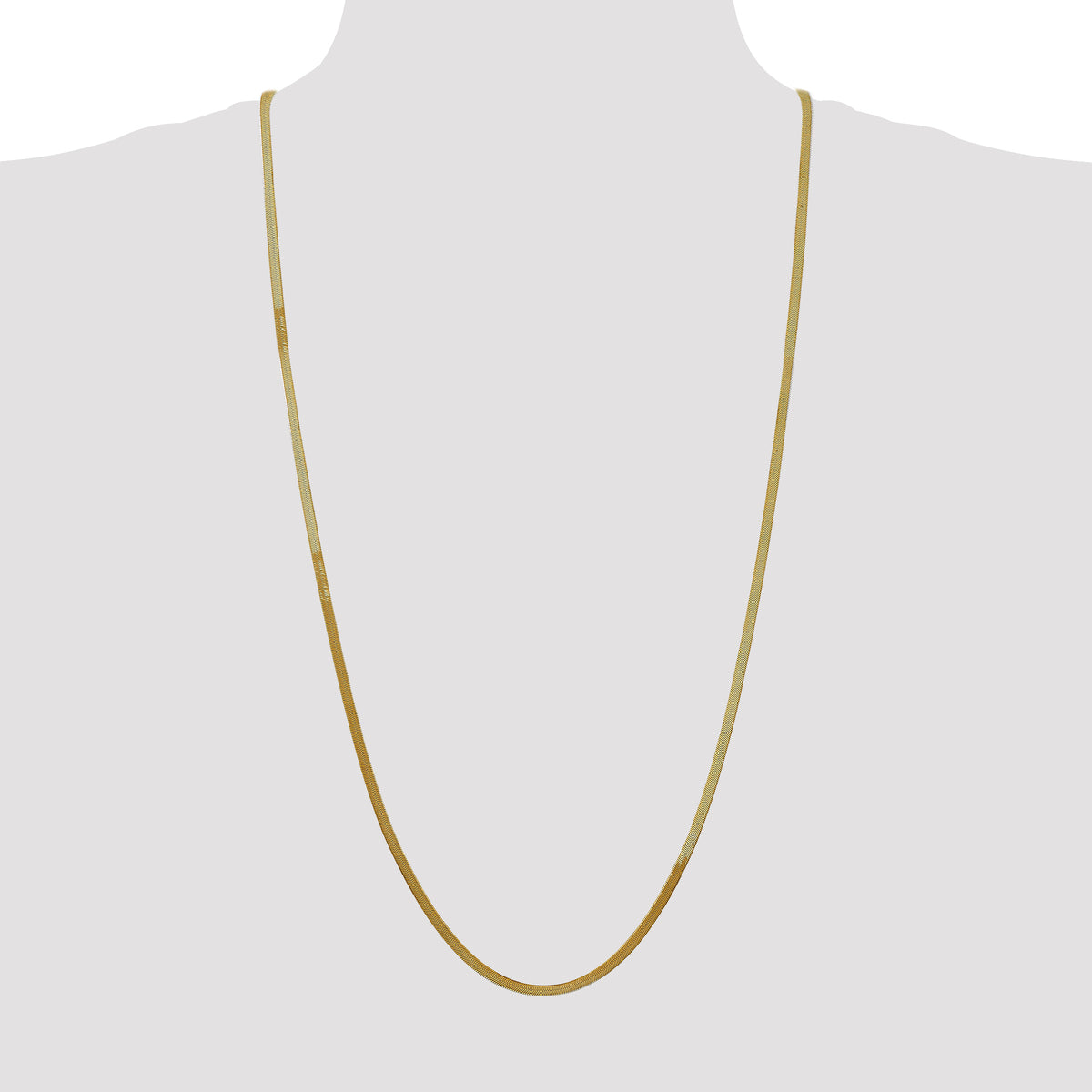 Gold (10K & 14K) Silky Herringbone Chain - 14k Yellow Gold / 30 in / 3 mm
