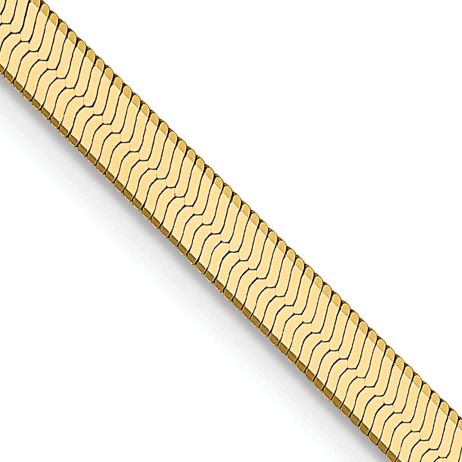 Gold (10K & 14K) Silky Herringbone Chain - 14k Yellow Gold / 16 in / 3 mm