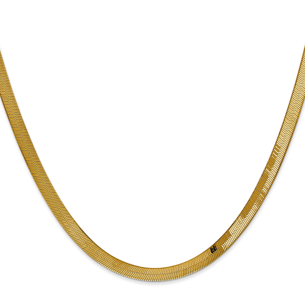 Gold (10K & 14K) Silky Herringbone Chain - 14k Yellow Gold / 16 in / 4 mm