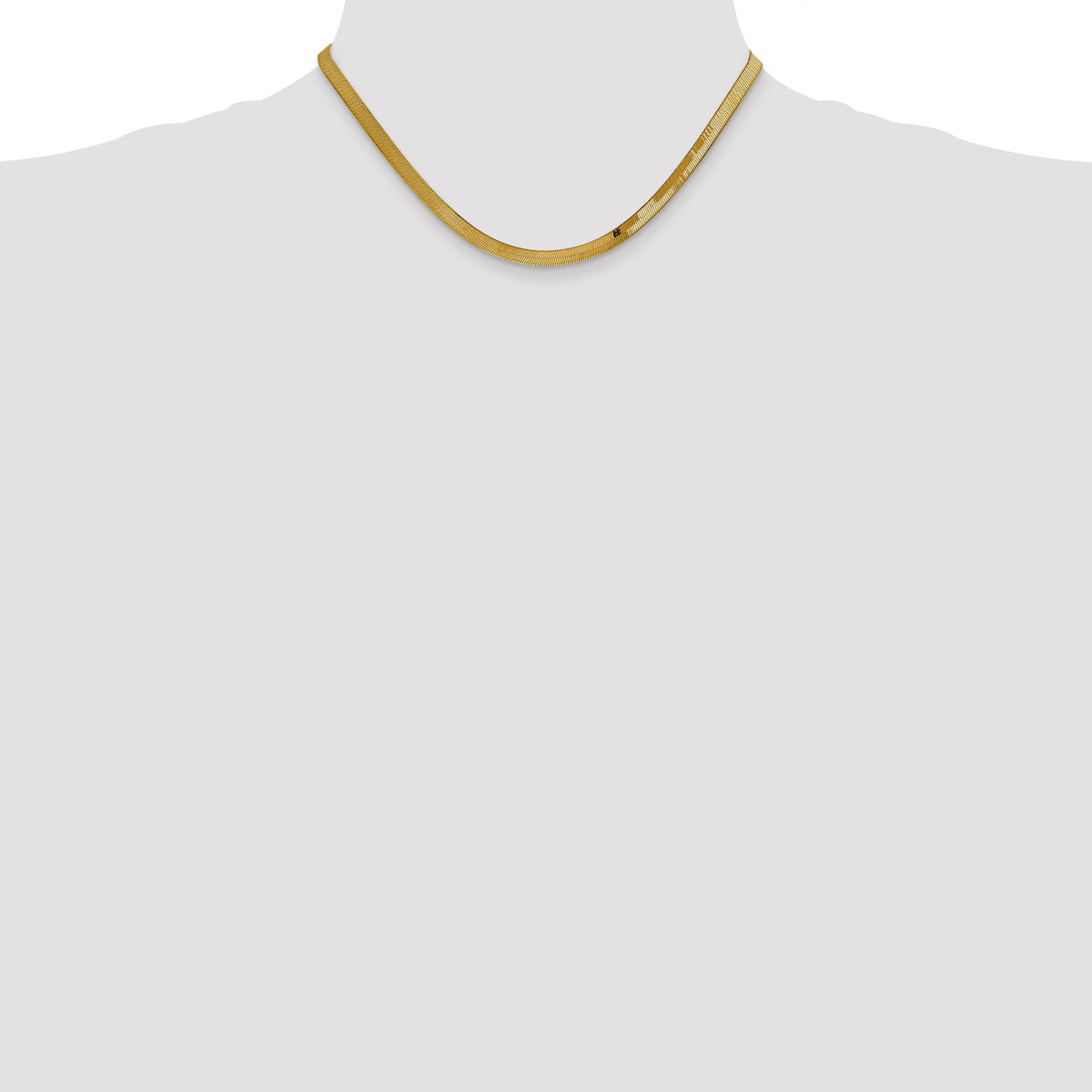 Gold (10K & 14K) Silky Herringbone Chain - 14k Yellow Gold / 16 in / 4 mm