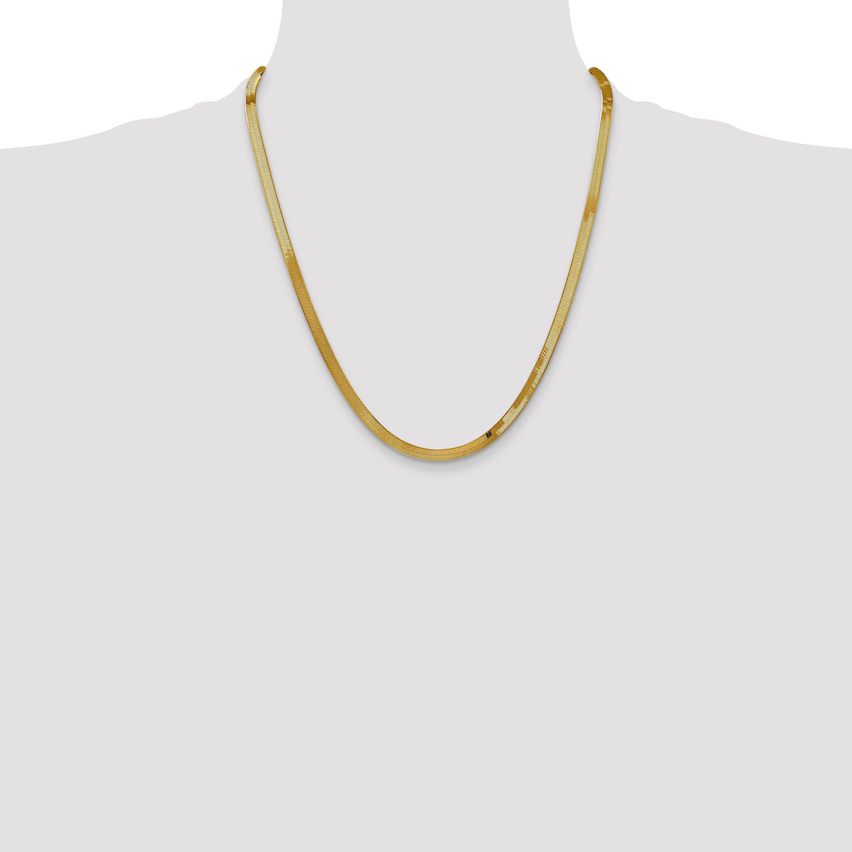 Gold (10K & 14K) Silky Herringbone Chain - 14k Yellow Gold / 22 in / 4 mm
