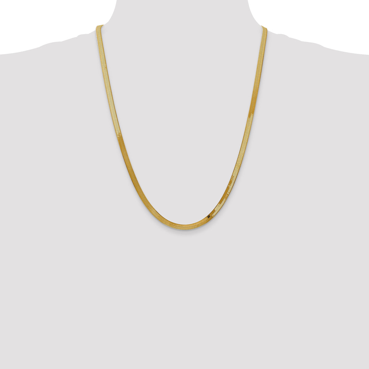 Gold (10K & 14K) Silky Herringbone Chain - 14k Yellow Gold / 24 in / 4 mm