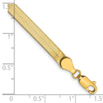Gold (10K & 14K) Silky Herringbone Chain Bracelet - 14k Yellow Gold / 7 in / 4 mm