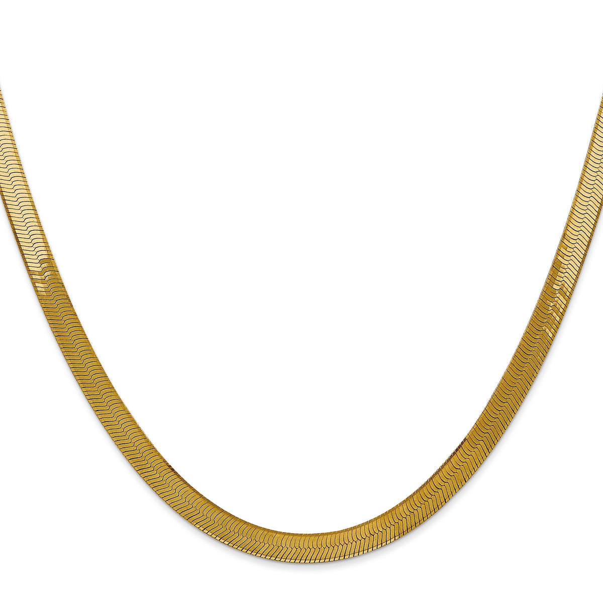 Gold (10K & 14K) Silky Herringbone Chain - 14k Yellow Gold / 16 in / 5 mm