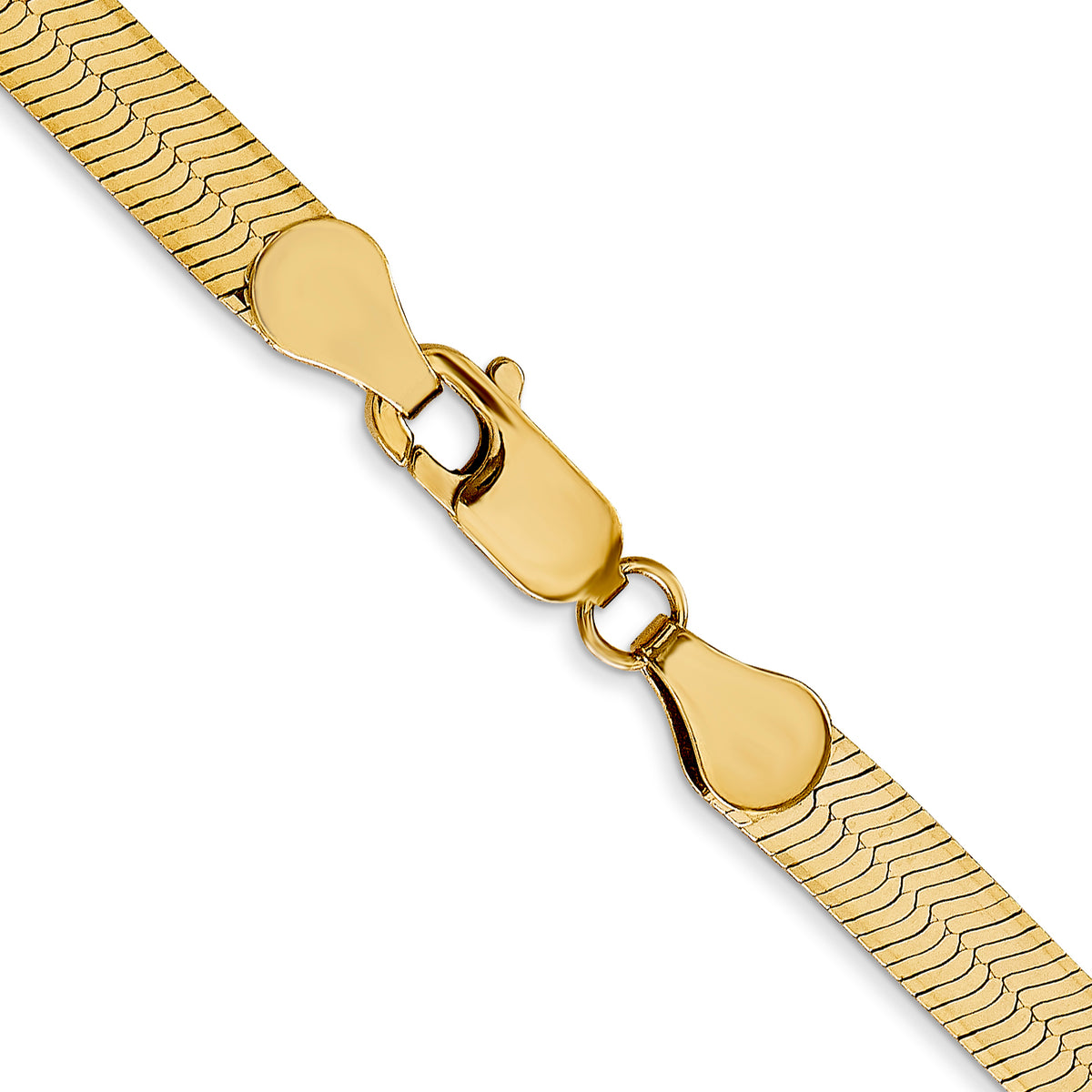 Gold (10K & 14K) Silky Herringbone Chain - 14k Yellow Gold / 16 in / 5 mm