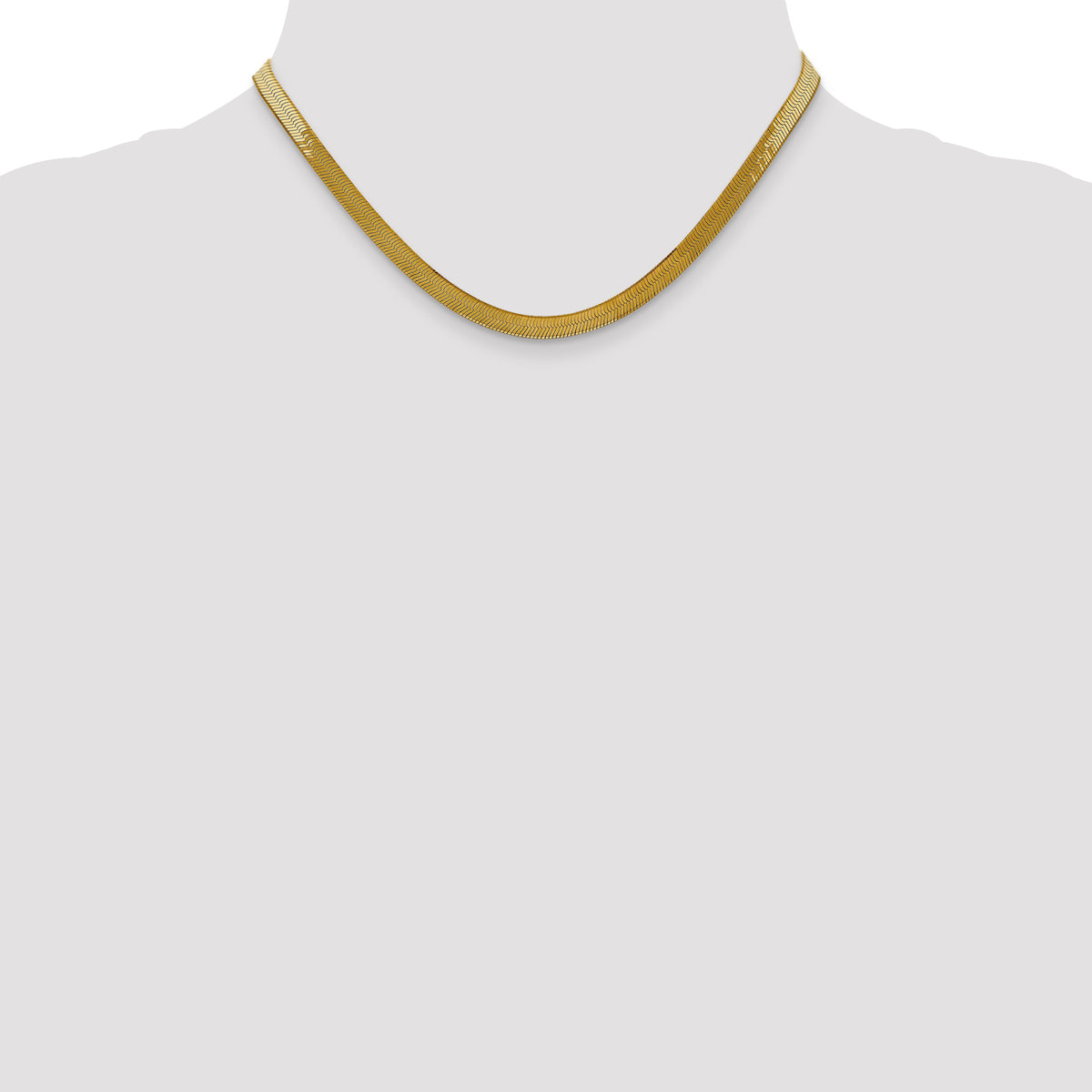 Gold (10K & 14K) Silky Herringbone Chain - 14k Yellow Gold / 16 in / 5 mm