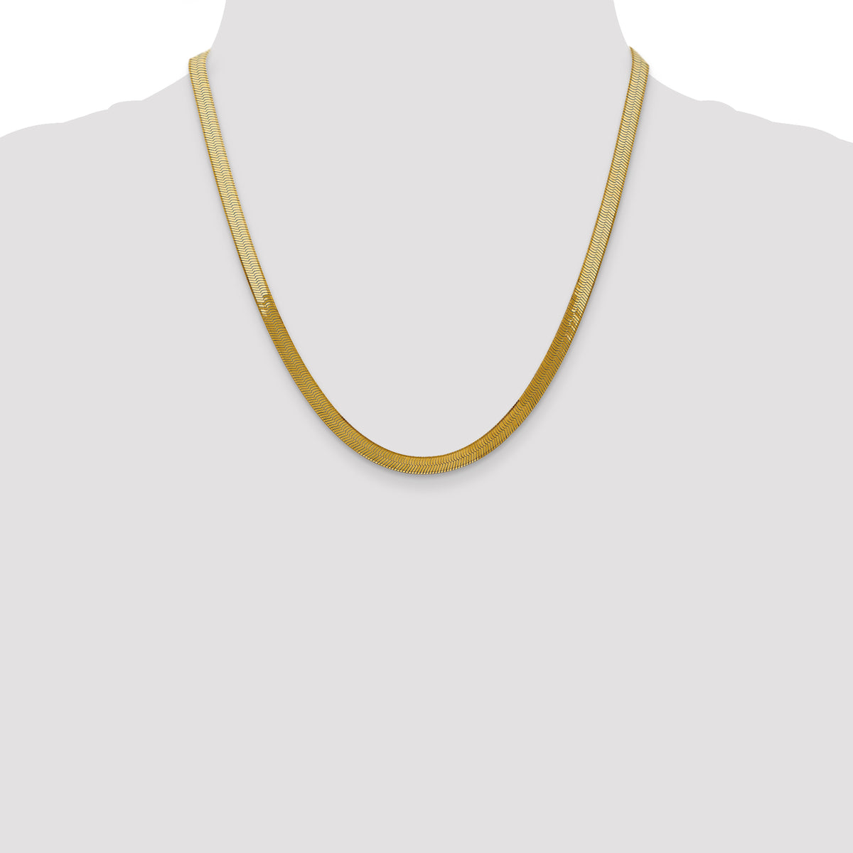 Gold (10K & 14K) Silky Herringbone Chain - 14k Yellow Gold / 20 in / 5 mm