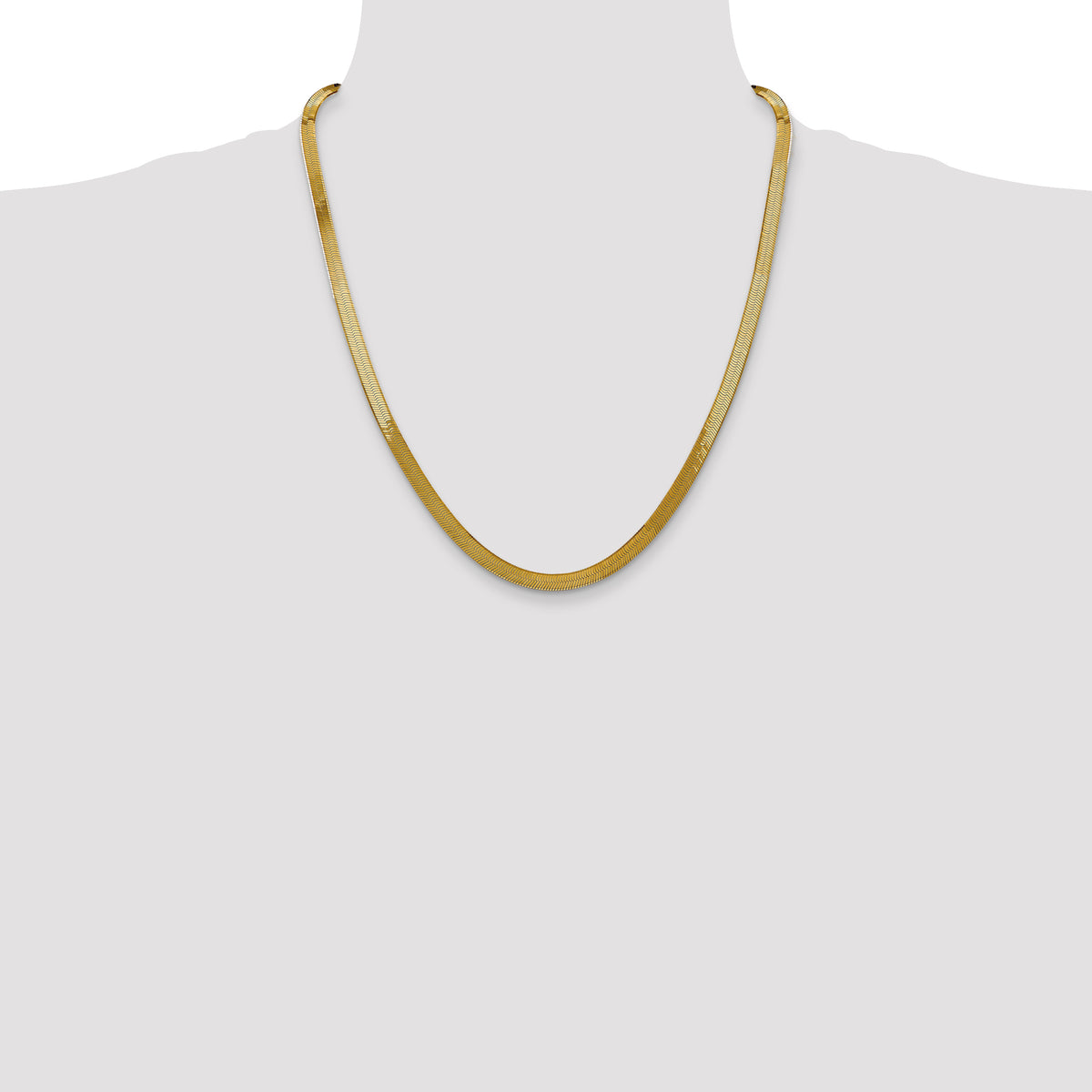 Gold (10K & 14K) Silky Herringbone Chain - 14k Yellow Gold / 22 in / 5 mm