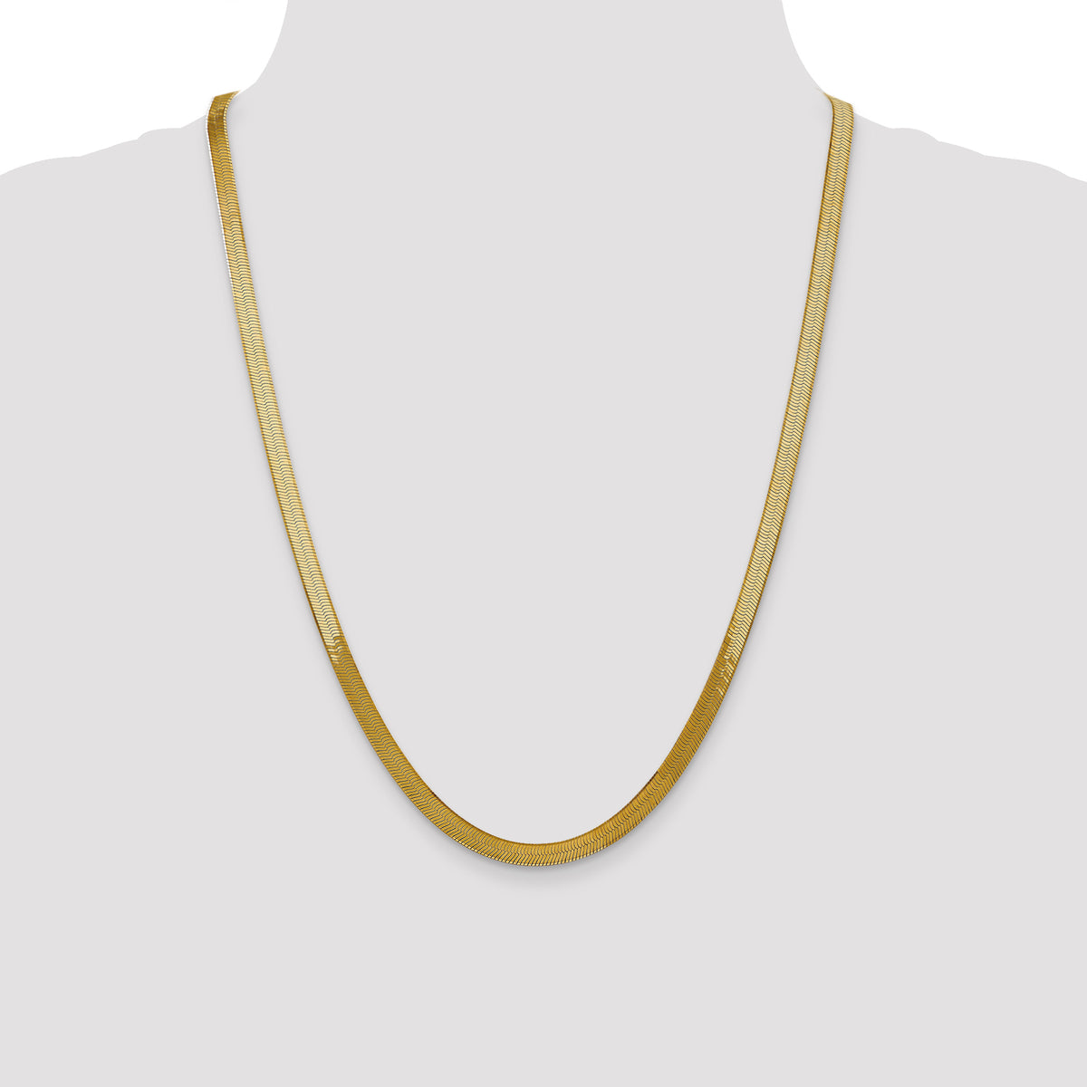 Gold (10K & 14K) Silky Herringbone Chain - 14k Yellow Gold / 24 in / 5 mm