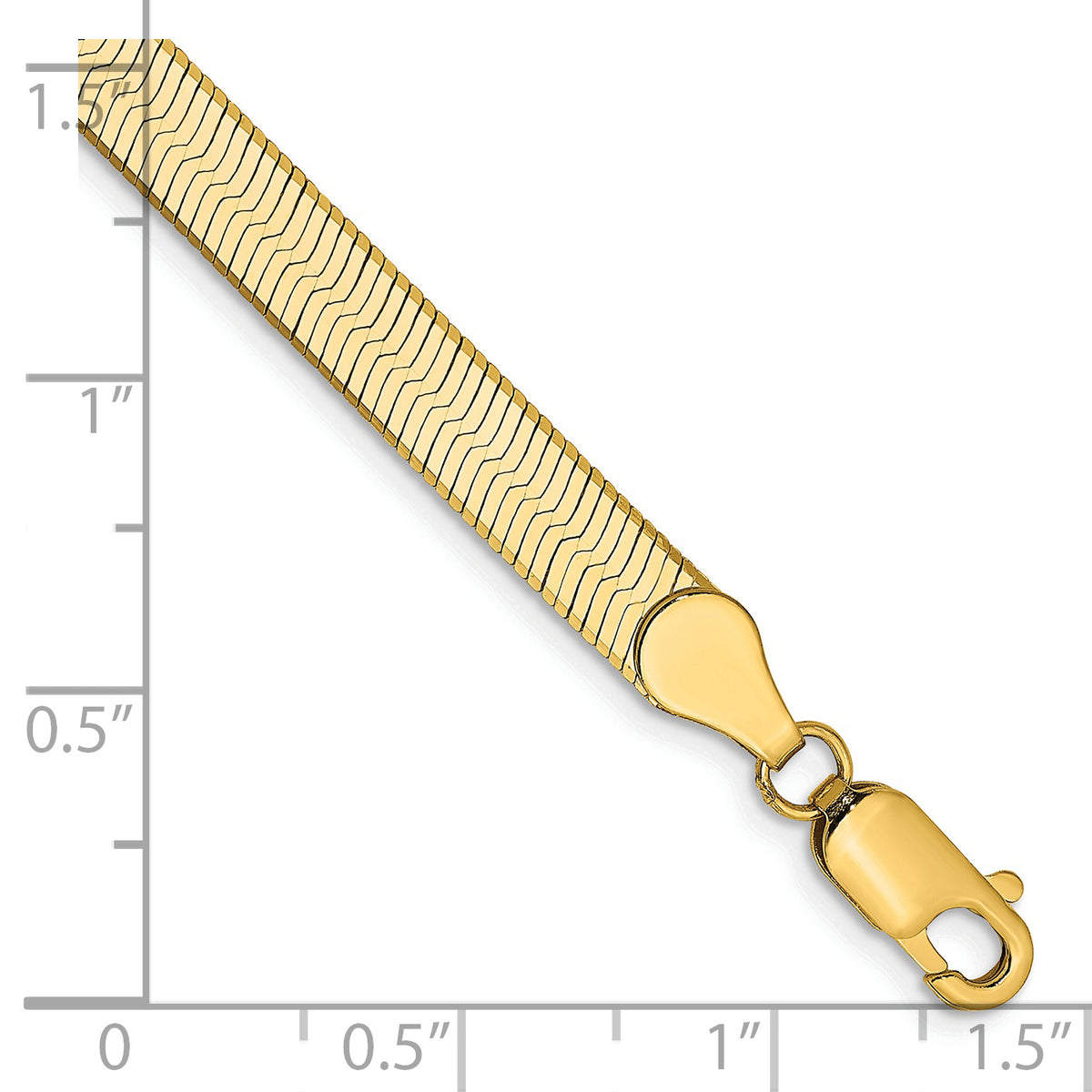 Gold (10K & 14K) Silky Herringbone Chain Bracelet - 14k Yellow Gold / 7 in / 5 mm