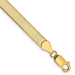 Gold (10K & 14K) Silky Herringbone Chain Bracelet - 14k Yellow Gold / 7 in / 5 mm