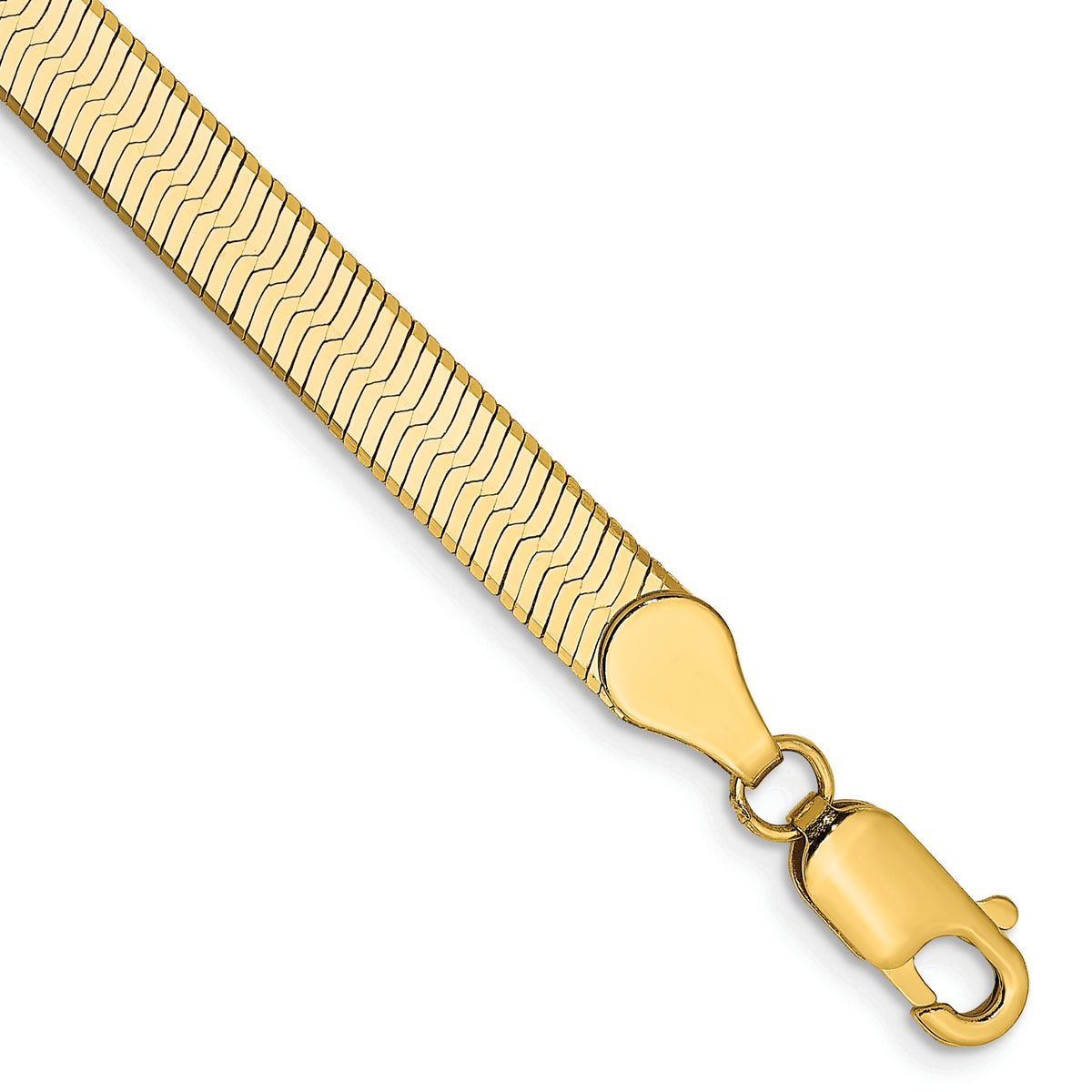 Gold (10K & 14K) Silky Herringbone Chain Bracelet - 14k Yellow Gold / 7 in / 5 mm