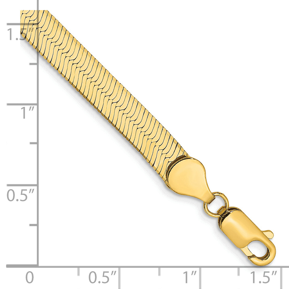 Gold (10K & 14K) Silky Herringbone Chain Bracelet - 14k Yellow Gold / 7 in / 5.5 mm