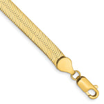 Gold (10K & 14K) Silky Herringbone Chain Bracelet - 14k Yellow Gold / 7 in / 5.5 mm