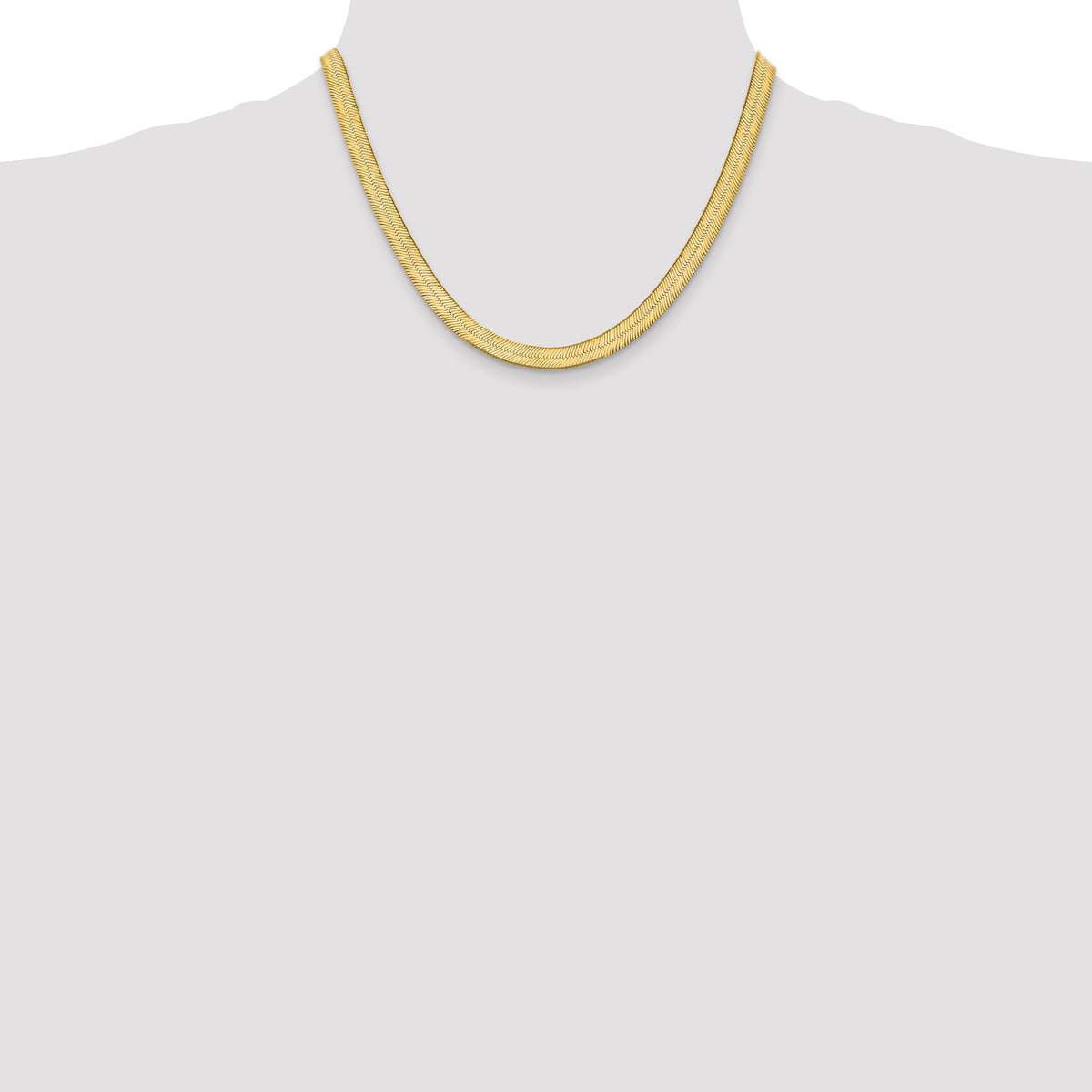 Gold (10K & 14K) Silky Herringbone Chain - 14k Yellow Gold / 18 in / 6.5 mm