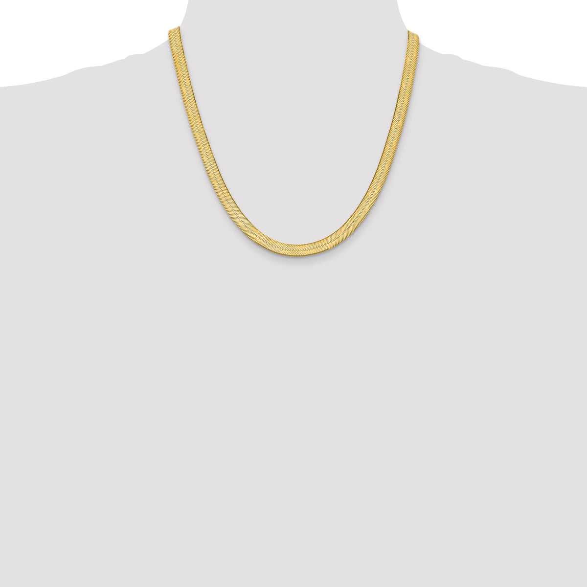 Gold (10K & 14K) Silky Herringbone Chain - 14k Yellow Gold / 20 in / 6.5 mm