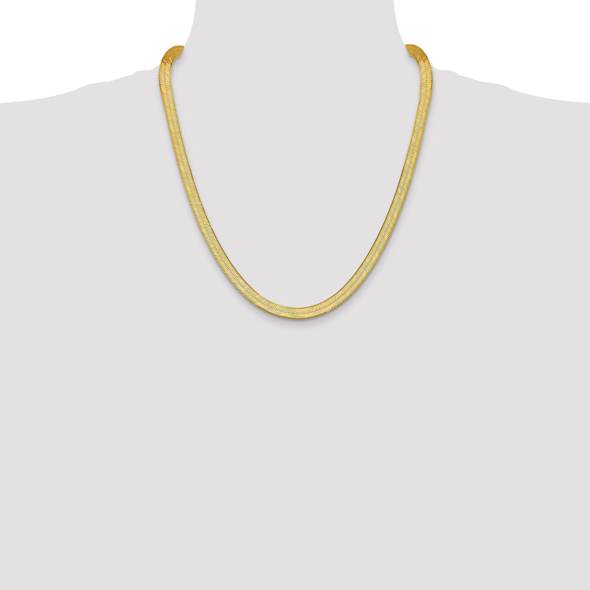 Gold (10K & 14K) Silky Herringbone Chain - 14k Yellow Gold / 22 in / 6.5 mm