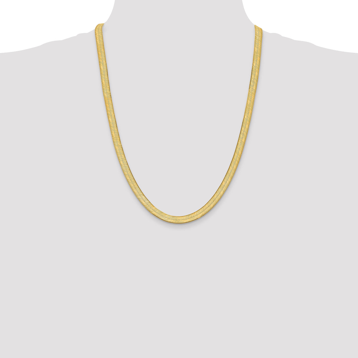 Gold (10K & 14K) Silky Herringbone Chain - 14k Yellow Gold / 24 in / 6.5 mm