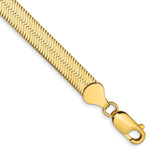 Gold (10K & 14K) Silky Herringbone Chain Bracelet - 14k Yellow Gold / 7 in / 6.5 mm
