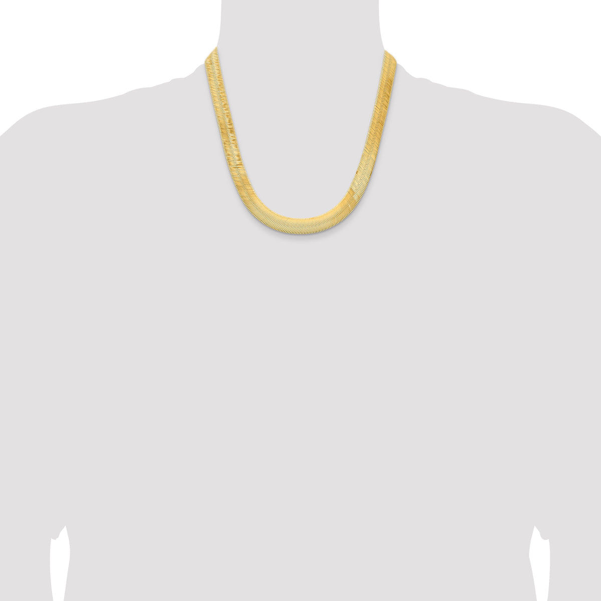 Gold (10K & 14K) Silky Herringbone Chain - 14k Yellow Gold / 20 in / 10 mm