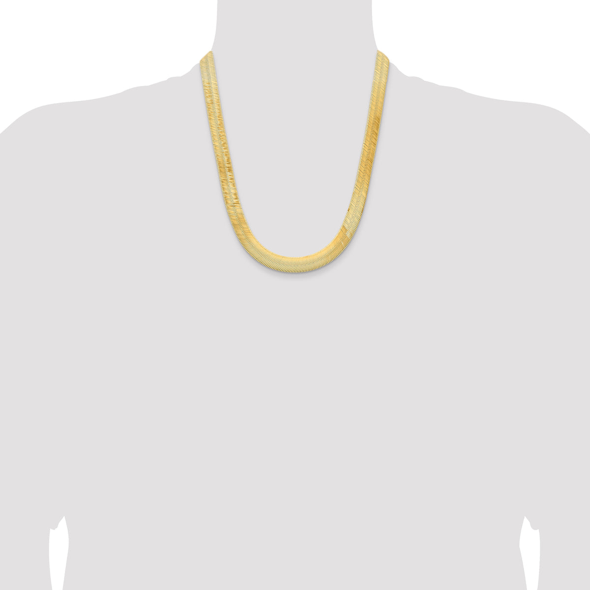 Gold (10K & 14K) Silky Herringbone Chain - 14k Yellow Gold / 22 in / 10 mm