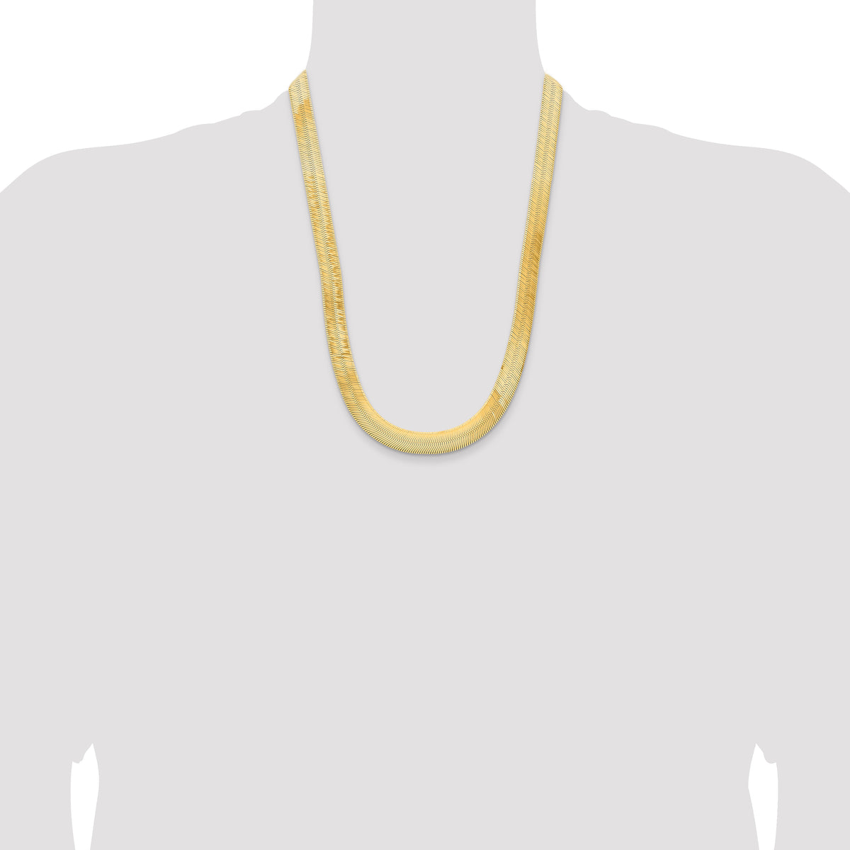Gold (10K & 14K) Silky Herringbone Chain - 14k Yellow Gold / 24 in / 10 mm