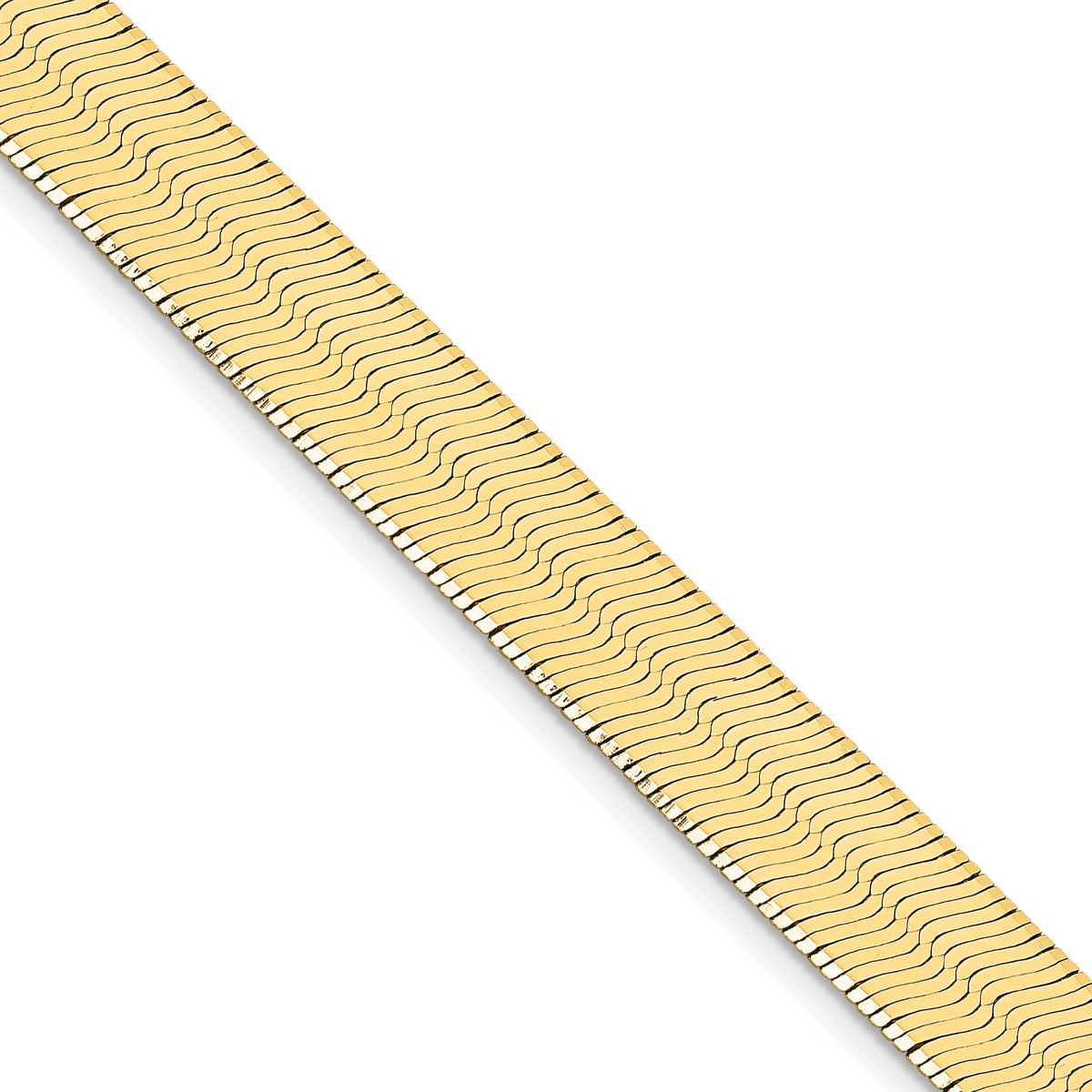 Gold (10K & 14K) Silky Herringbone Chain - 14k Yellow Gold / 18 in / 10 mm