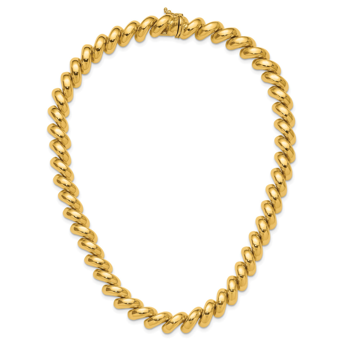 14k Yellow Gold Polished 12mm 17 inch San Marco Necklace, view 5