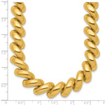 14k Yellow Gold Polished 12mm 17 inch San Marco Necklace, shown with a ruler for scale