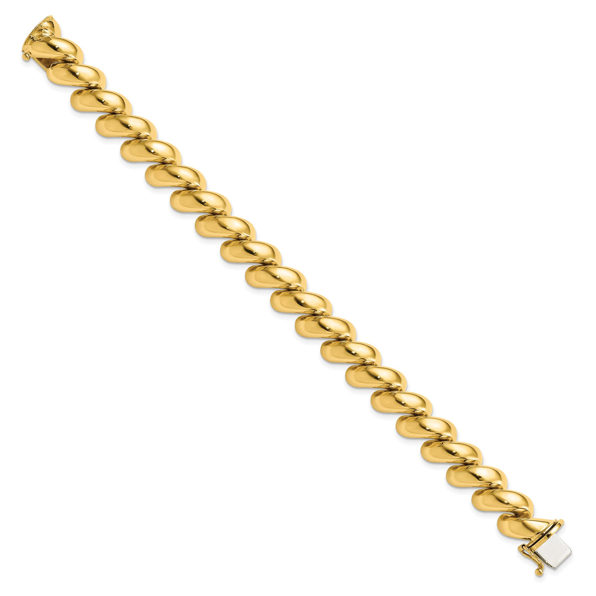 14k Yellow Gold Polished 12mm San Marco Bracelet, view 2 - 7 in
