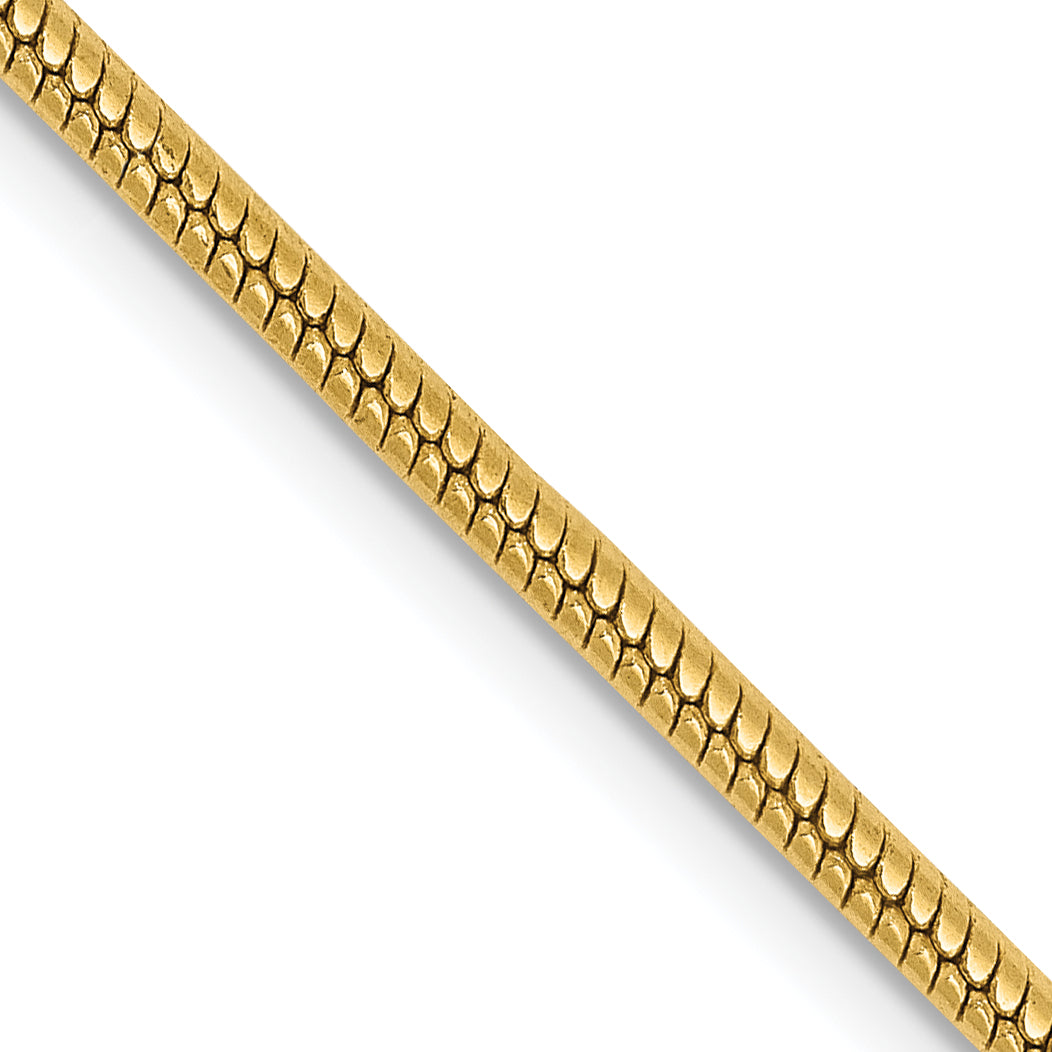 14K 18 inch 1.85mm Round Snake Chain
