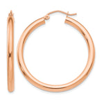 Gold Lightweight Classic Hoop Earrings - 14k Rose Gold / 3 mm / 35 mm, 35x3mm