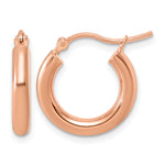 Gold Lightweight Classic Hoop Earrings - 14k Rose Gold / 3 mm / 17 mm