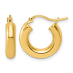 Gold Lightweight Classic Hoop Earrings - 10k Yellow Gold / 4 mm / 17 mm