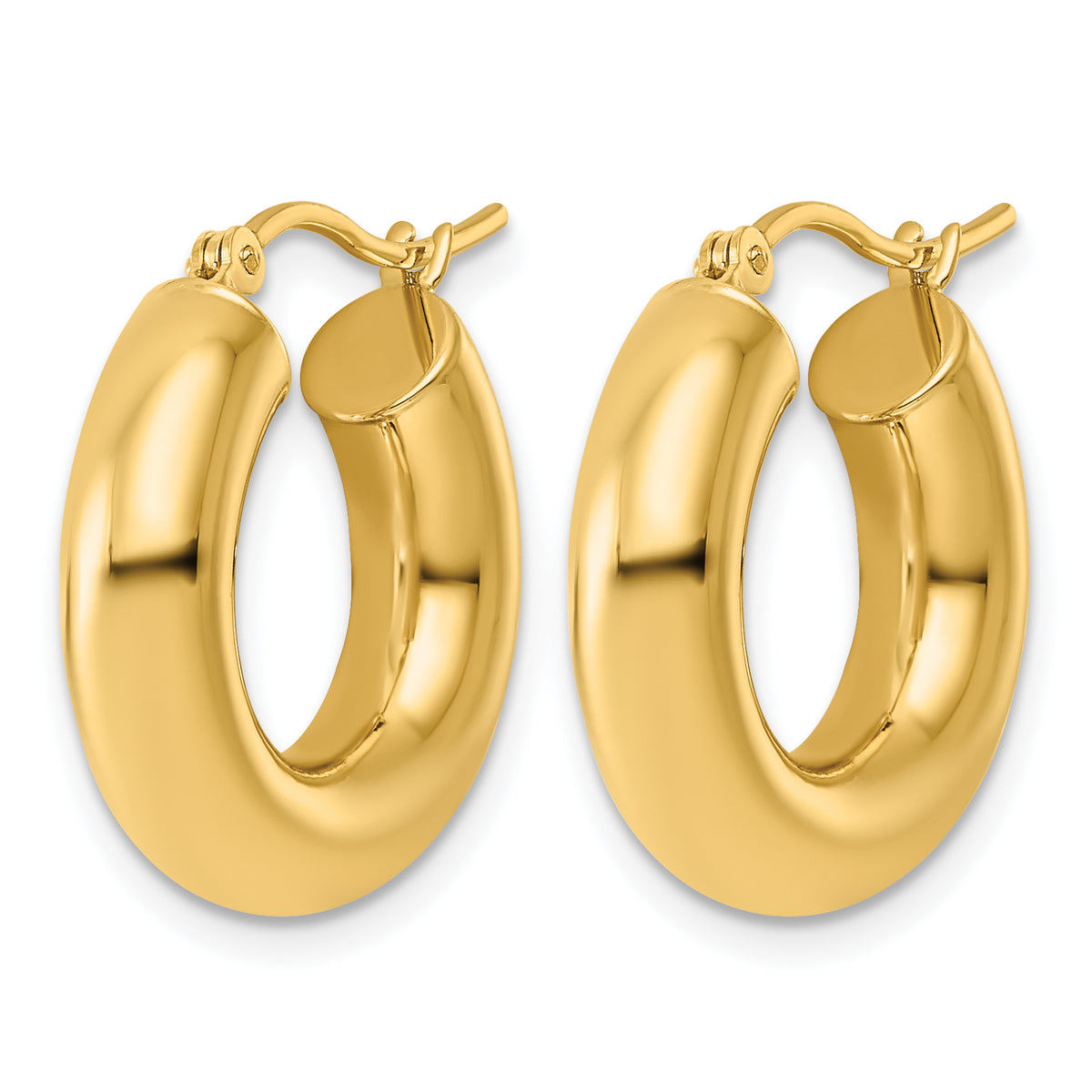 Gold Lightweight Classic Hoop Earrings - 10k Yellow Gold / 5 mm / 20 mm
