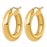 Gold Lightweight Classic Hoop Earrings - 10k Yellow Gold / 5 mm / 25 mm