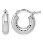 Gold Lightweight Classic Hoop Earrings - 10k White Gold / 4 mm / 15 mm