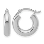 Gold Lightweight Classic Hoop Earrings - 10k White Gold / 4 mm / 17 mm