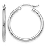 Gold Lightweight Classic Hoop Earrings - 14k White Gold / 2 mm / 25 mm