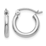 Gold Lightweight Classic Hoop Earrings - 14k White Gold / 2 mm / 12 mm