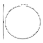 Gold Lightweight Classic Hoop Earrings - 14k White Gold / 2 mm / 65 mm