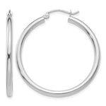 Gold Lightweight Classic Hoop Earrings - 14k White Gold / 2.5 mm / 36 mm
