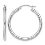 Gold Lightweight Classic Hoop Earrings - 14k White Gold / 2.5 mm / 30 mm